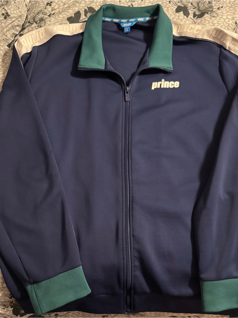 Prince Navy Track Jacket with Green Accents